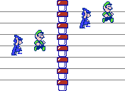 Mama and Luigi jumping