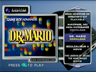 Nintendo GameCube Preview Disc screen shot