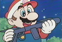 Mario Holding Gun